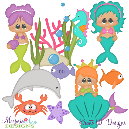 Mermaid Island SVG Cutting Files + Clipart - Click Image to Close